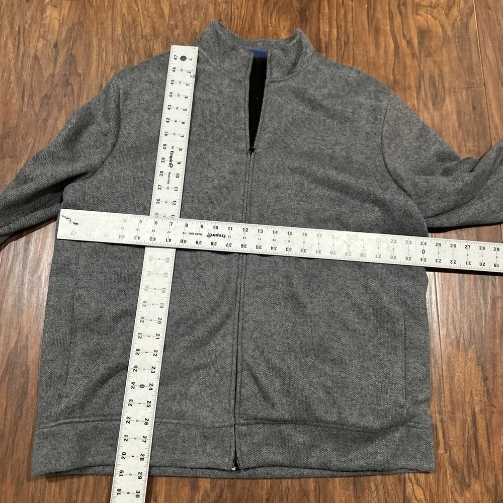 Mens Hightown Gray Full Zip Fleece Sherpa Lined Jacket XXL Apt 9